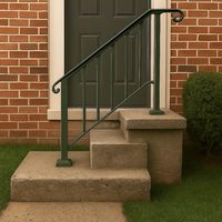 Kit de main courante réglable en fer forgé à 3 marches pour escalier extérieur et porche, idéal pour salle de bain et appartement