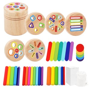 Juguete de Madera Montessori para la Clasificación de Colores, Habilidades Motoras, Caja de Monedas Educativa, Juego Sensorial para Niños - Product Image 4