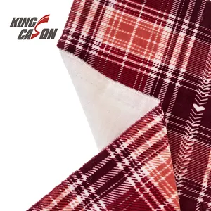 Kingcason estampa de estilo natal, 2022 poliéster, linha nova, estampa de estilo natal, super macia, lã, um lado, sem travesseiro, tecido spandex para crianças 100%