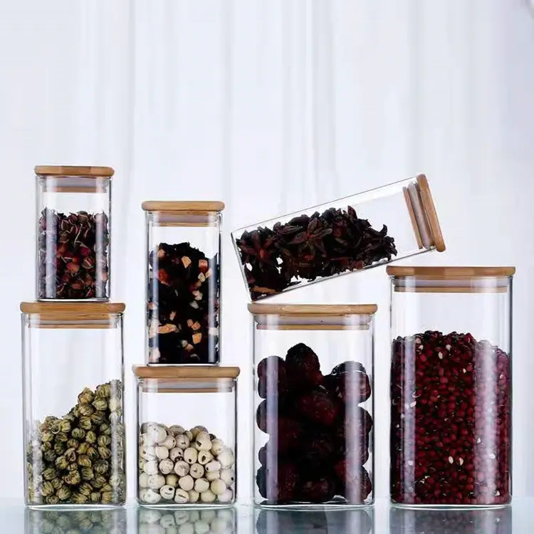 Glass Jars Storage Square Transparent Glass Storage Jar Glass Jar