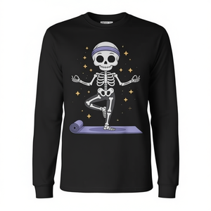 T-shirt à manches longues Skeleton Yoga Halloween Meditation - Product Image 2