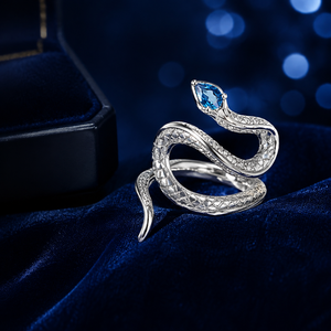 Anello Aperto a Goccia a Forma di Serpente per Donne, Gioiello da Dito Trendy e Alla Moda - Product Image 6