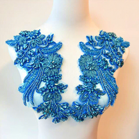 Appliques de luxe en or brodées à la main avec des paillettes, patch en maille 3D floral avec strass à coudre pour la décoration de robes de mariée