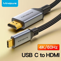 Cable Mindpure USB C a HDMI 4K 60Hz, Adaptador Tipo C a HDMI Compatible con Thunderbolt para MacBook, Laptop, Teléfono, TV