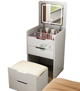 Modern Flip-Top Vanity <strong>Table</strong> with Storage Cabinet for Small Spaces - Product Image 1