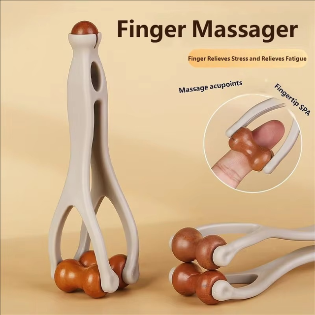New Solid Wood Multi-function Finger Massager Massage Stick Roller Unblock Meridians Portable Kneading Finger Massager