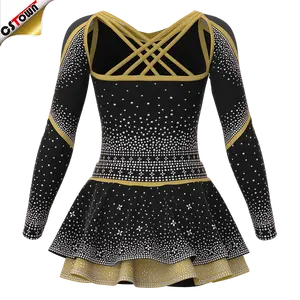 Saias logotipo personalizado para Meninas Líder Cheer Strass Cheering Traje Designs Sexy Sublimação Cheer Uniforme