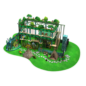 Parc d'aventure commercial personnalisé avec parcours de cordes, équipement de terrain de jeu intérieur pour enfants avec mur d'escalade - Product Image 1