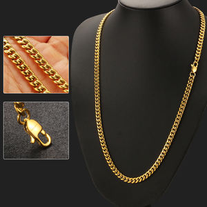 थोक 316एल 4 मिमी 6 मिमी स्टेनलेस स्टील क्यूबन चेन हार पुरुष फैशन आभूषण डिजाइन - Product Image 4