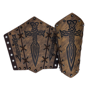 Brassards médiévaux en relief PU cuir <span class=keywords><strong>chevalier</strong></span> Cosplay bras gantelets brassard Viking scène Costumes accessoires - Product Image 2