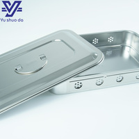 Boîte autoclave pour instruments chirurgicaux, plateau de stérilisation en acier inoxydable avec couvercle ventilé et poignée, verrous latéraux sécurisés