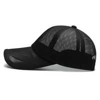Gorra de béisbol unisex de malla completa al por mayor, transpirable, hueca, para el sol, de poliéster, de secado rápido, para deportes al aire libre, con logotipo OEM personalizado