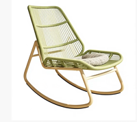 Fauteuil à bascule en rotin PE toutes saisons, dossier ergonomique, chaise longue portable pour patio, appartement, balcon, école - Vente en gros