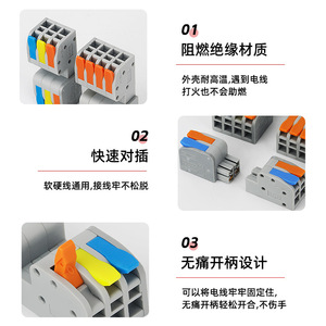 Push-In <b>Terminal</b> Block Plug-In Type Solderless Connector Industrial Use Quick Connect With Insulated Housing - Product Image 1