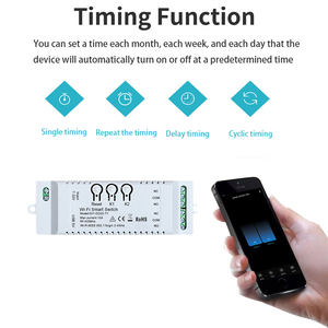 DC 5V 12V 24V 32V 2 canali WIFI Tuya <span class=keywords><strong>Smart</strong></span> Life Motor Controller casa intelligente, RF433 telecomando, 2CH relè impulso per Alexa Google Alice - Product Image 6