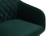 Fauteuil de salon élégant en tissu vert forêt avec pied en acier