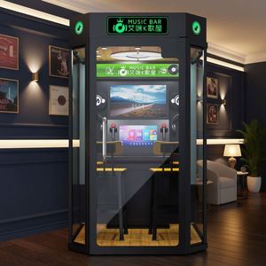 Cabine de divertissement moderne en métal insonorisée à deux places, cabine musicale privée, cube KTV intelligent pour centre de cinéma - Product Image 2