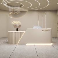 Comptoir de réception moderne de luxe en panneau composite pour hôtel, salon de beauté, centre commercial