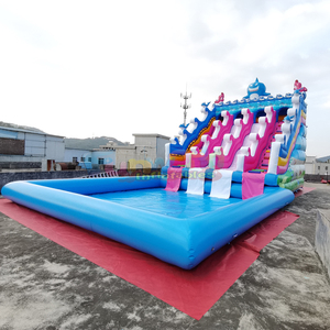Castillo Inflable Comercial de PVC para Jardín, Tobogán Acuático Inflable de Doble Carril con Piscina para Niños, Uso en Exteriores - Product Image 6