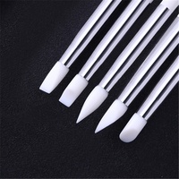 Matériel de nail art : 5 stylos en silicone 3D solides blancs et rouges carrés pour sculpture et gravure manuelle des ongles