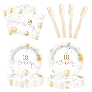 DAMAI - Juego de Vajilla para Fiesta de 18 Años, Artículos para Fiesta de Cumpleaños de Chicas, Decoración para Celebrar 18 Años, para 8 Personas - Product Image 4