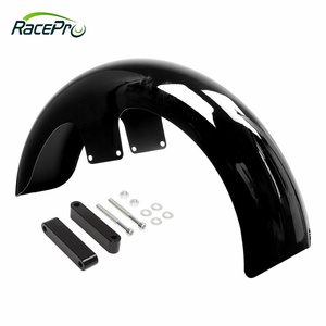 RACEPRO <span class=keywords><strong>Moto</strong></span> Noir Brillant 19 "Enveloppe de <span class=keywords><strong>Roue</strong></span> Garde-Boue <span class=keywords><strong>Avant</strong></span> pour Harley Touring Electra Road Glide CVO Tri FLHR Baggers Custom - Product Image 4