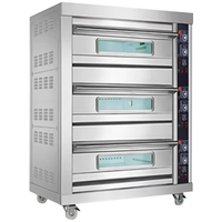 Four professionnel de haute qualité pour la boulangerie, 1, 2, 3 plaques, 6, 9, 12 plateaux, four d'usine, acier inoxydable, four à pain, four à pizza