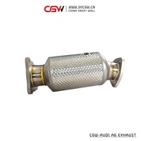 En-tête sonore d'échappement de silencieux d'automobile de conception populaire SS304 pour Audi A6 C8 2.0T Section de coulée de bouclier thermique de tuyau de descente