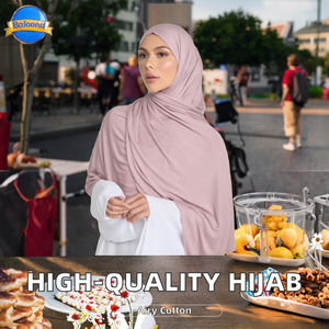 Hijab en coton arabe de haute qualité de Yibaoli, 29 couleurs, 60 cm, 170 cm, respirant, jersey pour l'été, châle - Product Image 2