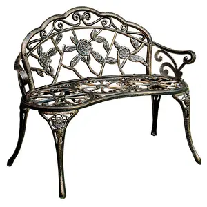 Outdoor Park Patio giardino balcone pesante Vintage Love Seat panca in alluminio pressofuso per prato