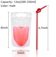 Sacs de jus transparents réutilisables de 500ml emballage de liquide de pailles de sauce à smoothie avec logo personnalisé sachets de boisson en plastique à zip-lock