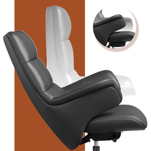 Sedia da ufficio stile Boss in pelle Hawaii ampia morbida e confortevole poggiatesta integrato sedile e schienale 134 ° con estrema inclinazione all'indietro - Product Image 5