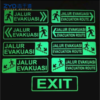 Panneau de sortie lumineux en PVC de qualité supérieure, plaque de porte phosphorescente, décoration intérieure, panneau d'avertissement pour magasin et centre commercial