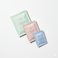 Sachet de papier d'aluminium écologique imprimé sur mesure emballage thermoscellé à usage unique pour les échantillons de soins de la peau de sérum crème cosmétique