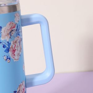 Bouteille d'eau isotherme à double paroi 1200 ml, grande tasse à café de 40 <span class=keywords><strong>oz</strong></span> avec paille, gourde de voyage portable pour activités de plein air et fitness - Product Image 2