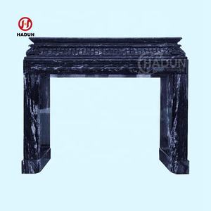 <span class=keywords><strong>Cheminée</strong></span> en <span class=keywords><strong>marbre</strong></span> noir sculptée à la main avec <span class=keywords><strong>peinture</strong></span> dorée - Product Image 5