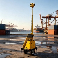 Cámara de Seguridad con Energía Solar para Protección Ambiental, Remolque de Vigilancia CCTV, Mini Remolque de Seguridad Solar para Terminal Portuario