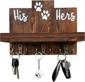 手工制作的壁挂式邮件夹和钥匙架，农家风格的钥匙钩，用于家庭入口通道装饰