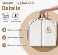 Couverture de costume respirante en coton suspendu, sacs de vêtements pliables pour placard