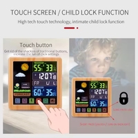 Jam meja LCD Digital, prakiraan cuaca higrometer stasiun alarm jam digital prakiraan cuaca