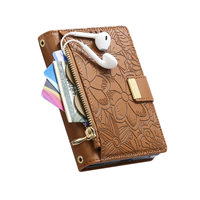 Étui portefeuille en cuir pour iPhone Duo Fold avec fentes pour cartes, ouverture gauche/droite, protection anti-chute, design uni