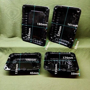 Barquette sous vide en plastique alimentaire 550/600/650/950 ml pour aliments congelés, fruits frais, viande, boîte à bento noire pour déjeuner et salade avec couvercle transparent - Product Image 2