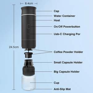 Cafetera Portátil de 20 Bares, Máquina de Espresso con Calentador de Agua, Cafetera Portátil USB, Café en Polvo, Cápsulas Pequeñas y Grandes, Máquina de Espresso - Product Image 5