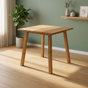 Modern Eco-Friendly Durable Waterproof Wooden <b>Square</b> Dining <b>Table</b> <b>with</b> Solid Wood Legs 4-Seater Minimalist Design for Home Use - Product Image 2