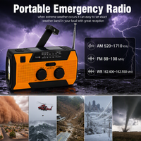Solar Weather Radio 5000mAh Emergency Hand Crank Radio SOS Alarm LED Flashlight Reading Lamp AM FM NOAA Portable Hiking