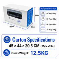 Station de charge rapide multi-ports 470W avec affichage numérique, concentrateur USB, adaptateur secteur, prise US/EU/AU/UK, chargeur GAN