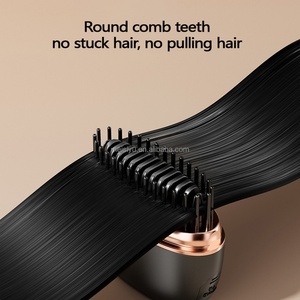 Peigne lisseur portable tendance été, mini, chauffant, compact pour les voyages, pratique à transporter, couleur noire, 3 températures - Product Image 6