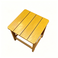 Table de jardin moderne en plastique et bois, petite, prix usine, table d'appoint extérieure, sièges de douche