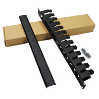 Organizador de Cables de Red de Acero de 1U y 19 Pulgadas con 12 Ranuras y 24 Puertos, para Montaje en Rack, con Cubierta Negra de 1.2 mm RJ45 YNCO