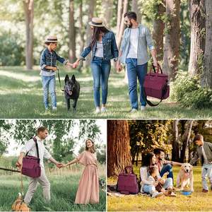 Échantillon gratuit : 2 bols pour chiens, sac de transport multi-poches pour accessoires pour chiens, essentiels pour les voyages en voiture avec chien, sac à dos de voyage pour animaux de compagnie pour le week-end - Product Image 4